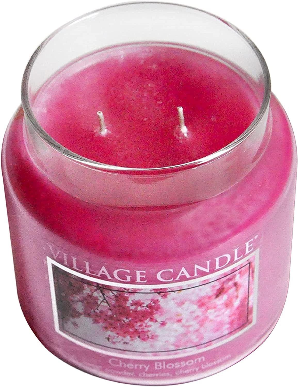 Village Candle Cherry Blossom 26 Oz Glass Jar Scented Candle, Large Candle