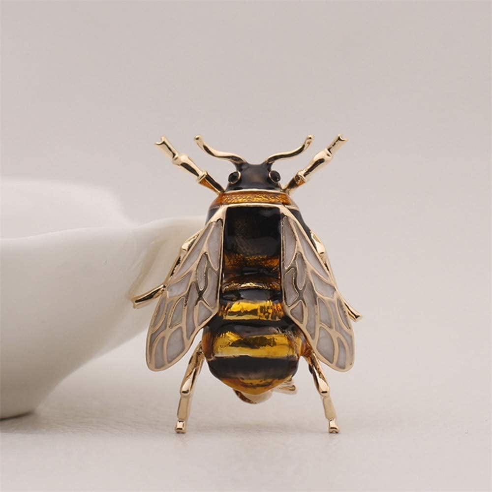 Vintage Animals Large Brooch Lapel Pin Insects Bird Jewelry, Yellow