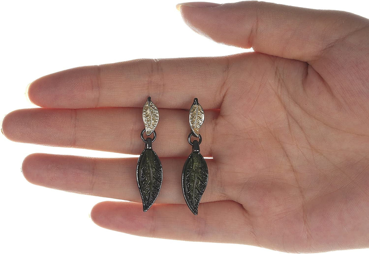 Vintage Statement Jewelry Set - Spring Leaf Flower Floral Plant Necklace Earring Set Crystal Rhinestone Fashion Costume Jewelry for Women Prom Party Unique Gift