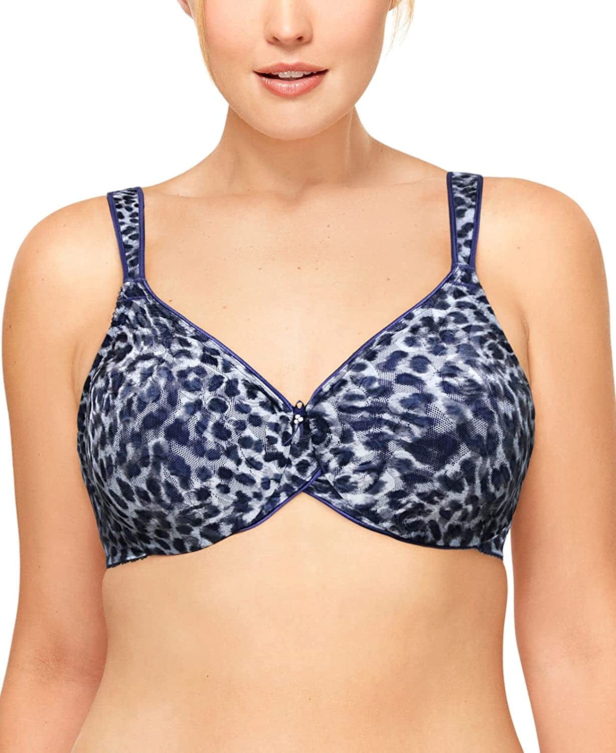 Wacoal Women'S Awareness Full Figure Underwire Bra-Discontinued Blue/Gray Leopard / 36D