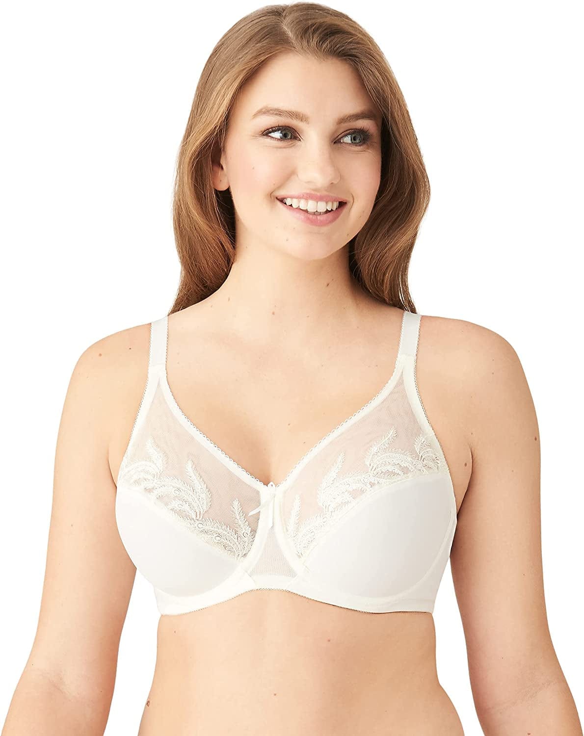 Wacoal Women'S Feather Embroidery Underwire Bra Ivory / 38DDD