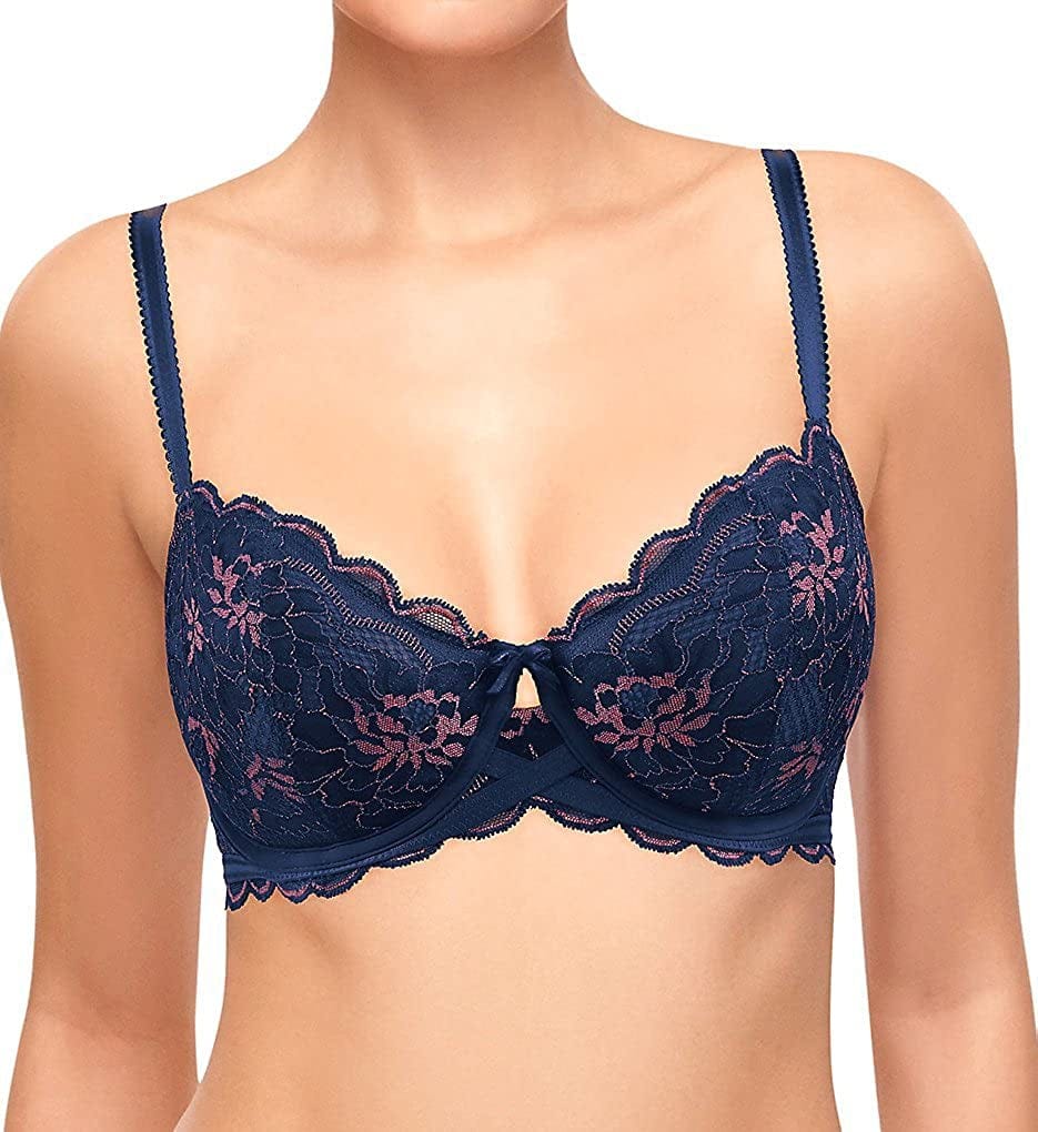Wacoal Women'S Fire and Lace Underwire Bra Blue/Cameo / 34C