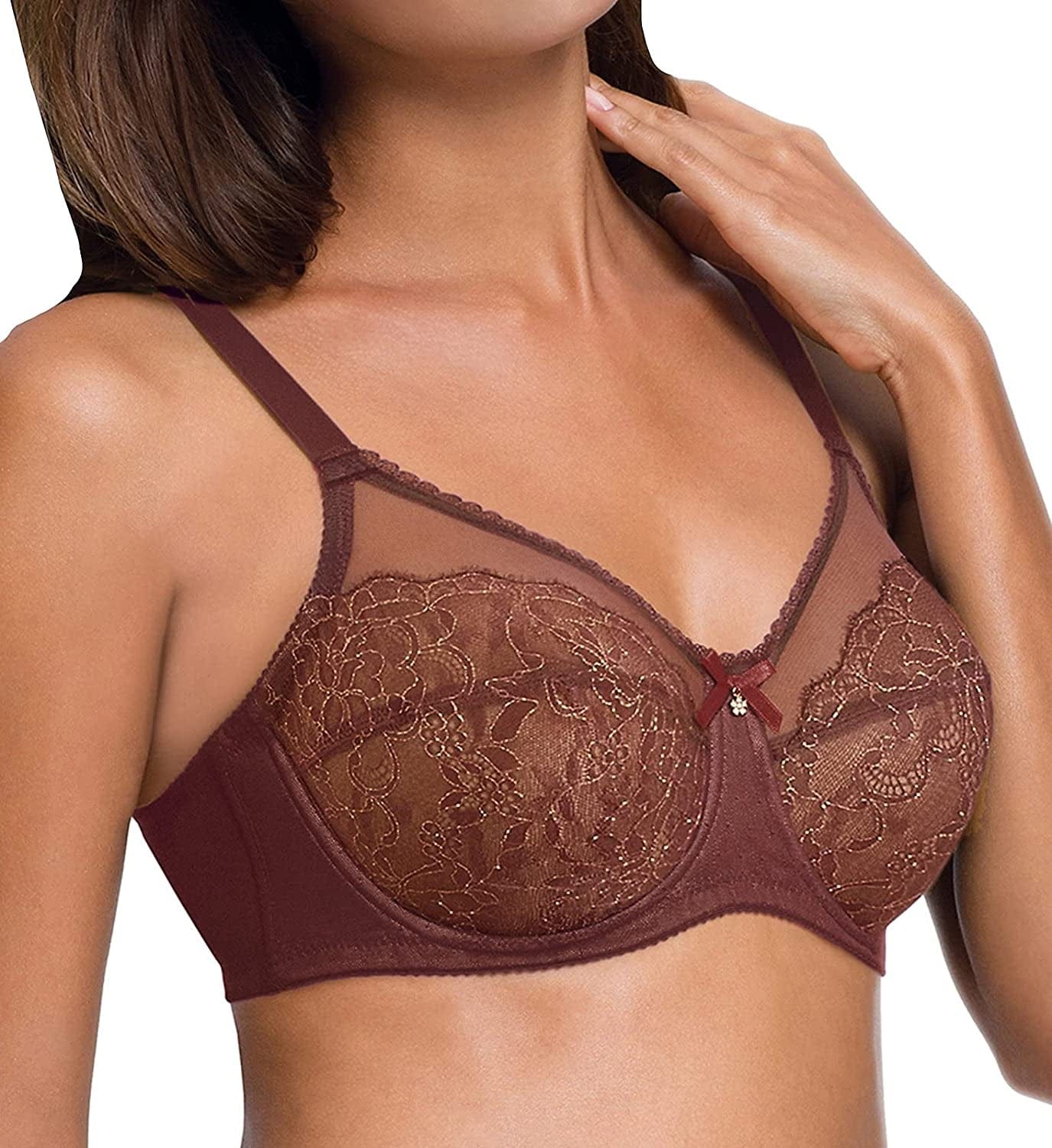 Wacoal Women'S Retro Chic Full Figure Underwire Bra Marron / (40) 40D