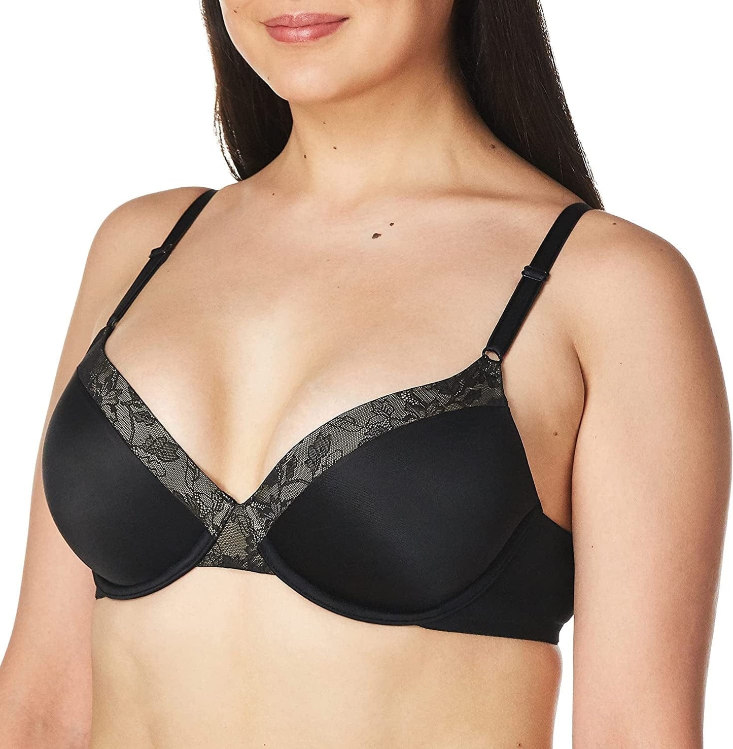 Warner'S Women'S Blissful Benefits Smooth Look Underwire Lightly Lined T-Shirt Bra Rf5041W Rich Black / 36B