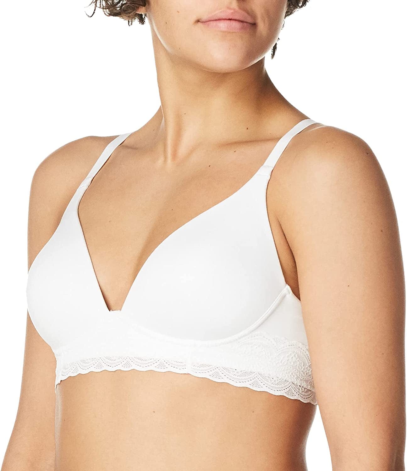 Warner'S Women'S Blissful Benefits Ultrasoft with Lace Wirefree Contour Bra White / 38C