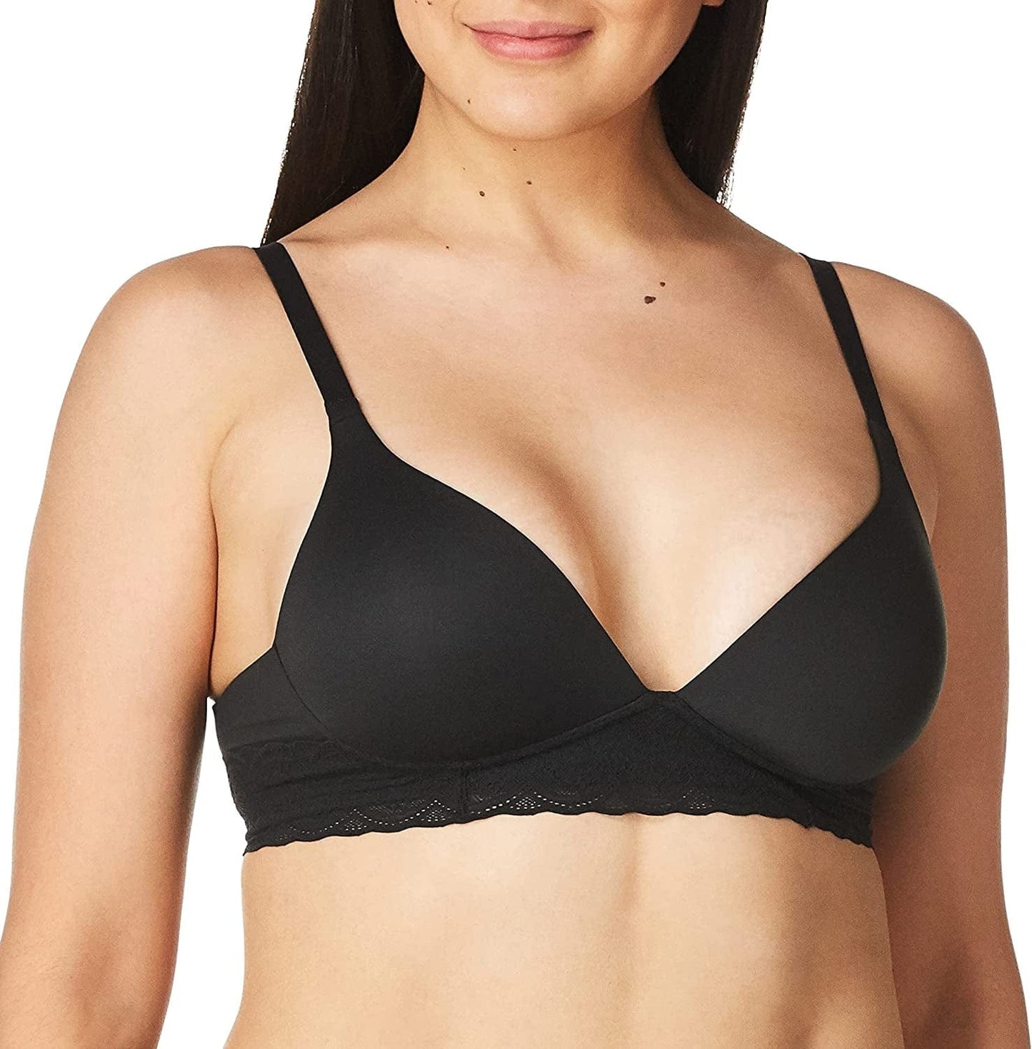 Warner'S Women'S Blissful Benefits Ultrasoft with Lace Wirefree Contour Bra Black / 38C