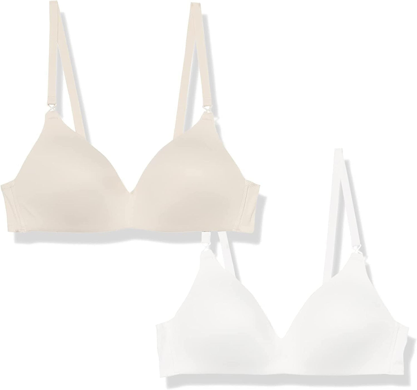 Warner'S Women'S Blissful Benefits Wireless Lightly Lined T-Shirt Bra 2-Pack 04001W White/Butterscotch / 34C