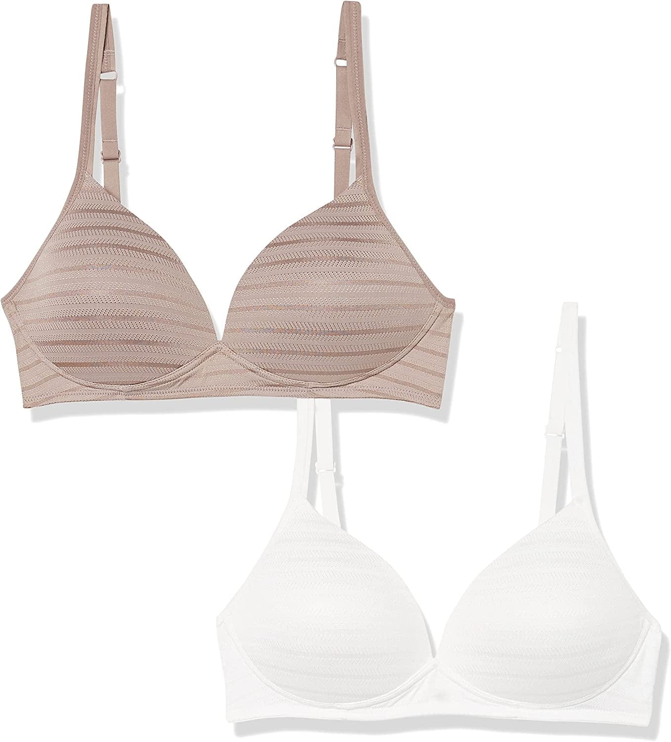 Warner'S Women'S Blissful Benefits Wireless Lightly Lined T-Shirt Bra 2-Pack 04001W Butterscotch/Black / 36A