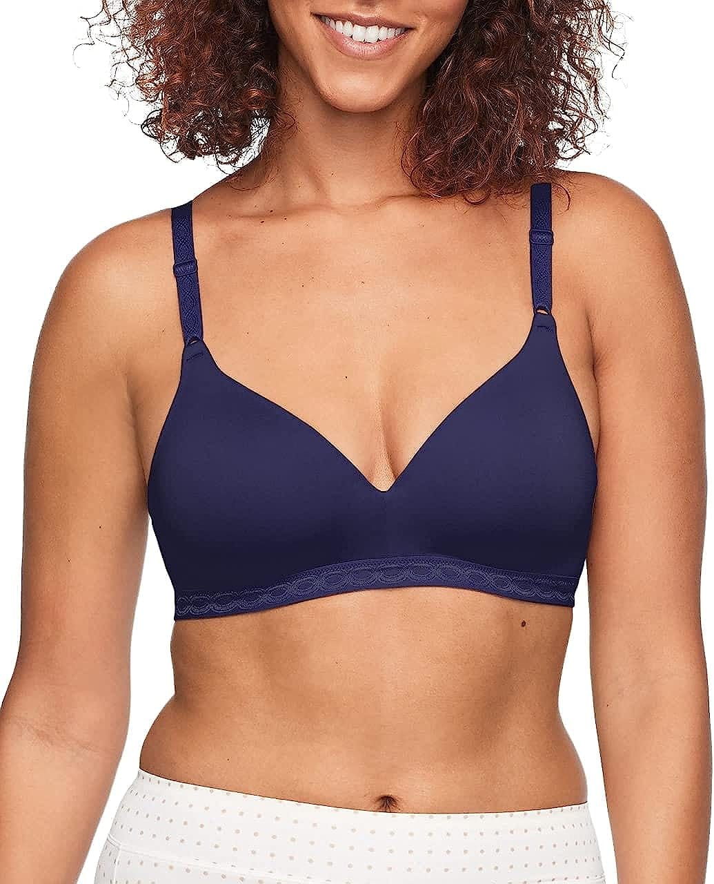 Warner'S Women'S Cloud 9 Super Soft Wireless Lightly Lined Comfort Bra Evening Blue / 40C