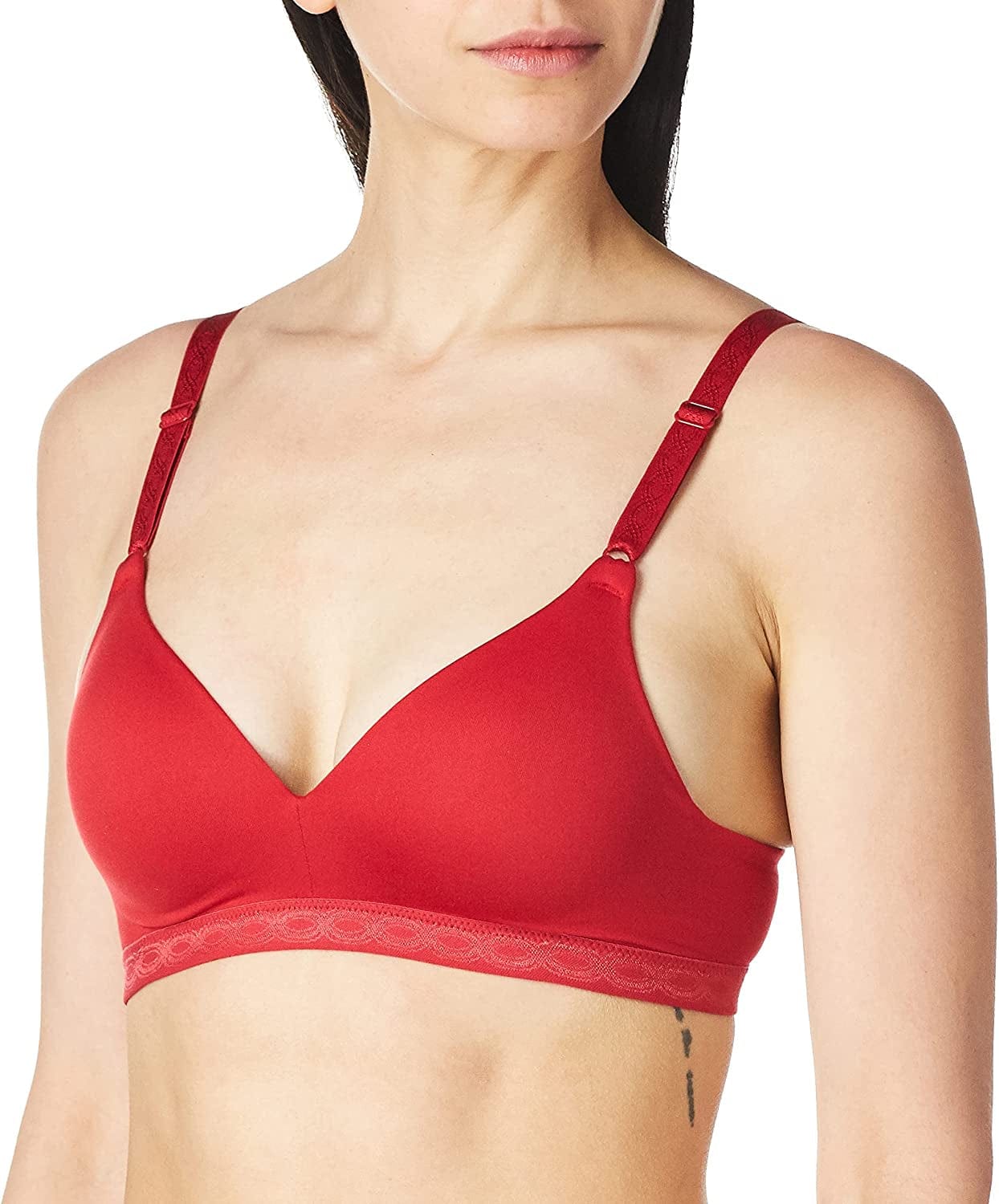 Warner'S Women'S Cloud 9 Super Soft Wireless Lightly Lined Comfort Bra Classic Red / 34B