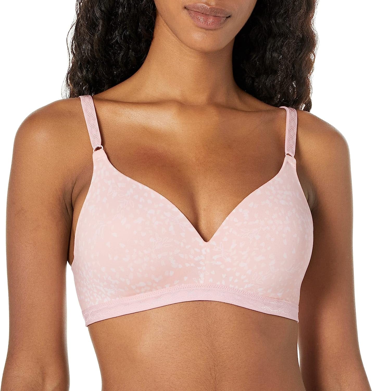 Warner'S Women'S Cloud 9 Super Soft Wireless Lightly Lined Comfort Bra 1269 Blush Petals Print / 38B