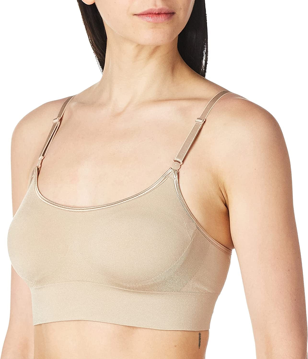 Warner'S Women'S Easy Does It Dig-Free Band with Seamless Stretch Wireless Lightly Lined Convertible Comfort Bra Rm0911A Toasted Almond / Small