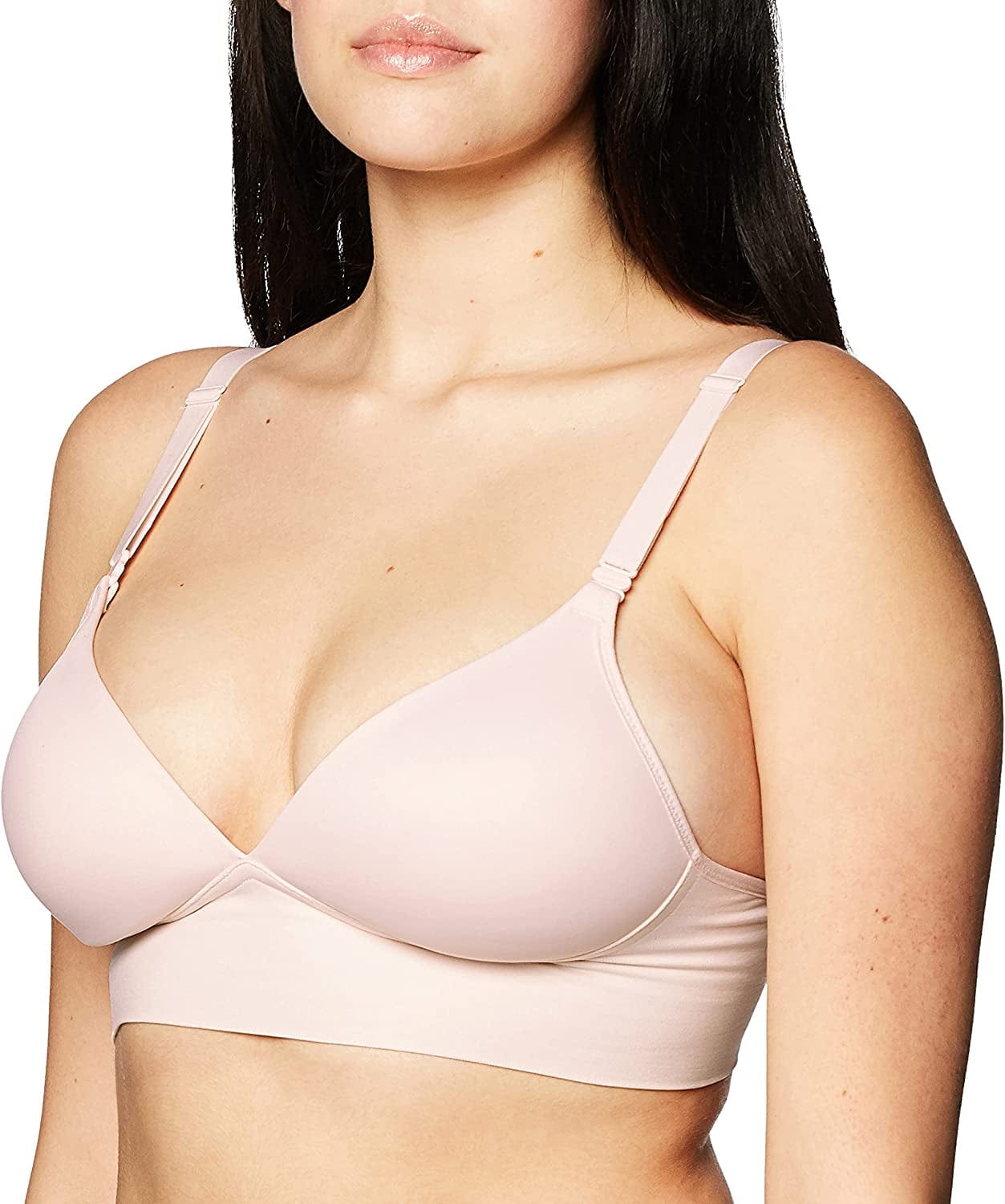 Warner'S Women'S Elements of Bliss Smoothing Support with Seamless Band Wireless Lightly Lined Comfort Bra Rm3741A Rosewater / 38D