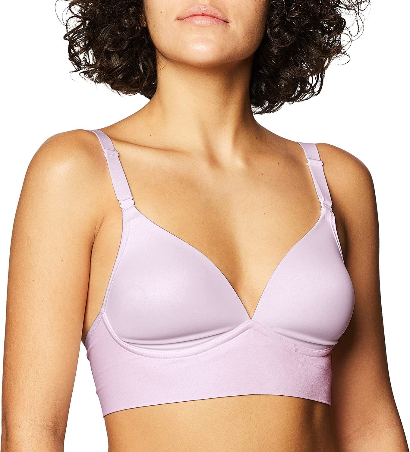 Warner'S Women'S Elements of Bliss Smoothing Support with Seamless Band Wireless Lightly Lined Comfort Bra Rm3741A Iris / 36C