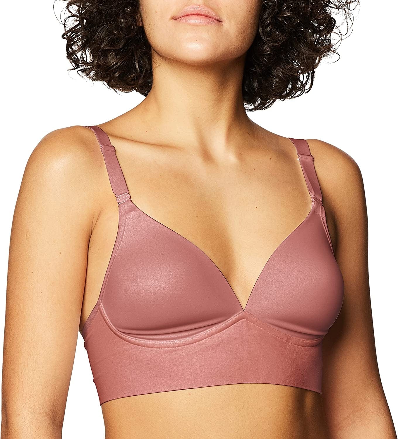 Warner'S Women'S Elements of Bliss Smoothing Support with Seamless Band Wireless Lightly Lined Comfort Bra Rm3741A Sunblush / 34C