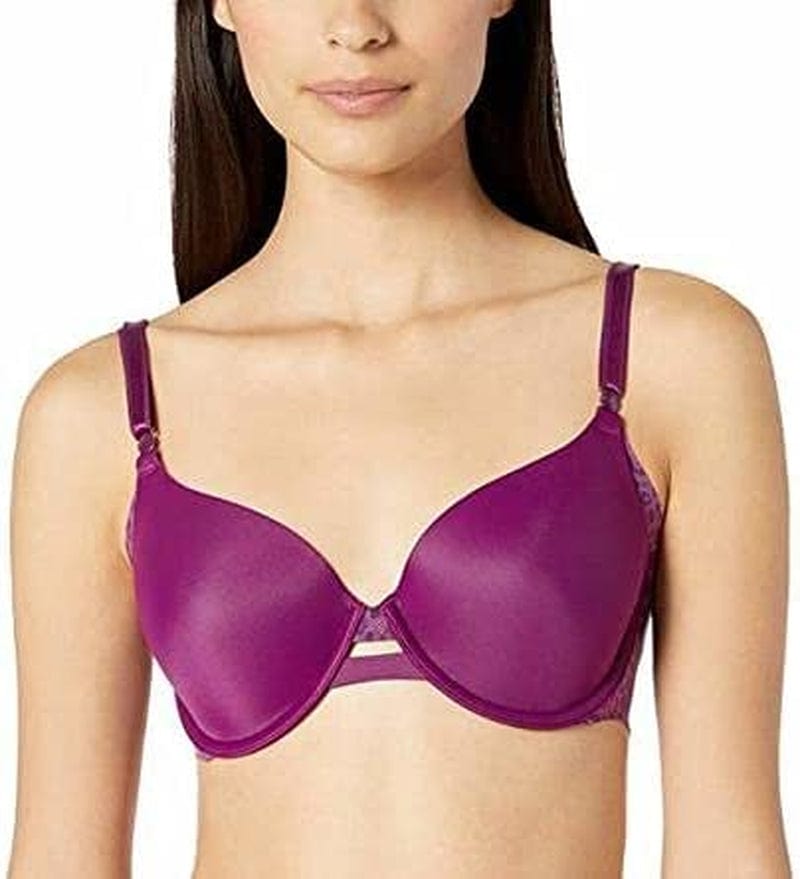 Warner'S Women'S No Side Effects Full Coverage Underwire Bra Inverse Animal Cabernet Jewel / 38D