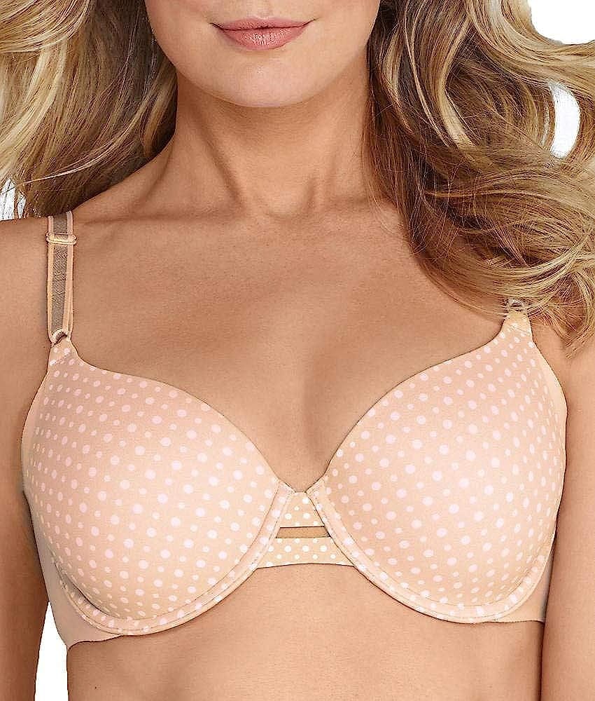 Warner'S Women'S No Side Effects Underarm-Smoothing Comfort Underwire Lightly Lined T-Shirt Bra 1356 Butterscotch/White Dot Print / 36C