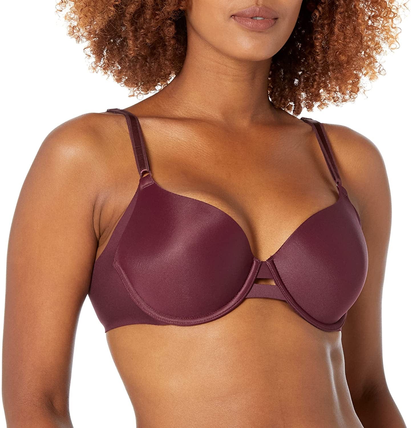 Warner'S Women'S No Side Effects Underarm-Smoothing Comfort Underwire Lightly Lined T-Shirt Bra 1356 Winetasting / 36B