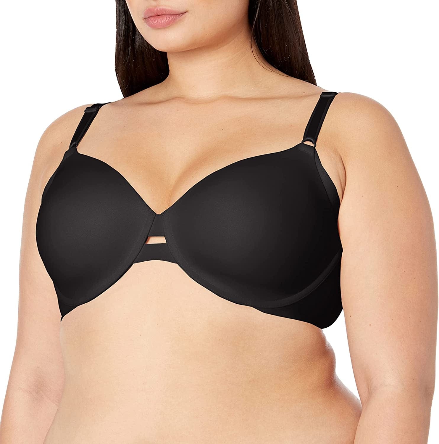 Warner'S Women'S No Side Effects Underarm-Smoothing Comfort Underwire Lightly Lined T-Shirt Bra 1356 Black / 34D