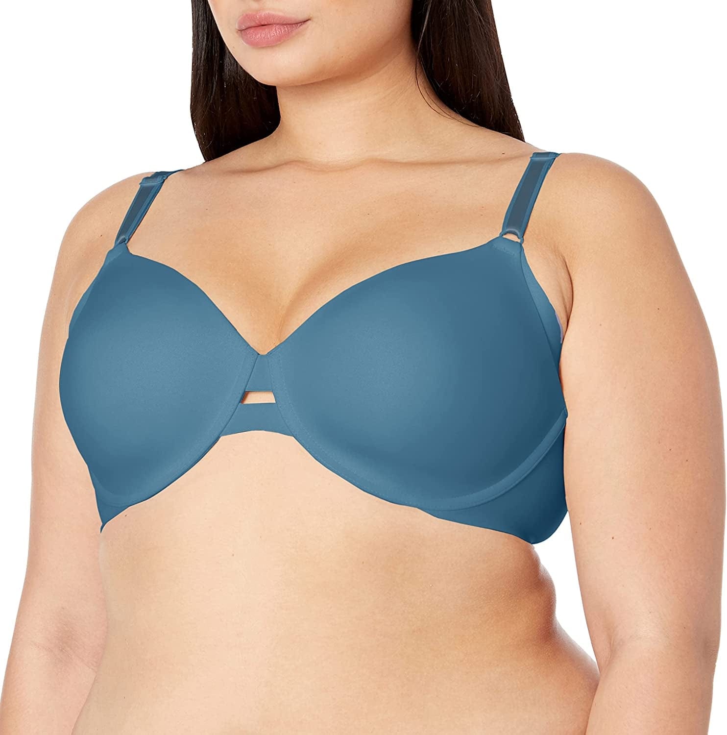 Warner'S Women'S No Side Effects Underarm-Smoothing Comfort Underwire Lightly Lined T-Shirt Bra 1356 Aegean Blue / 34D