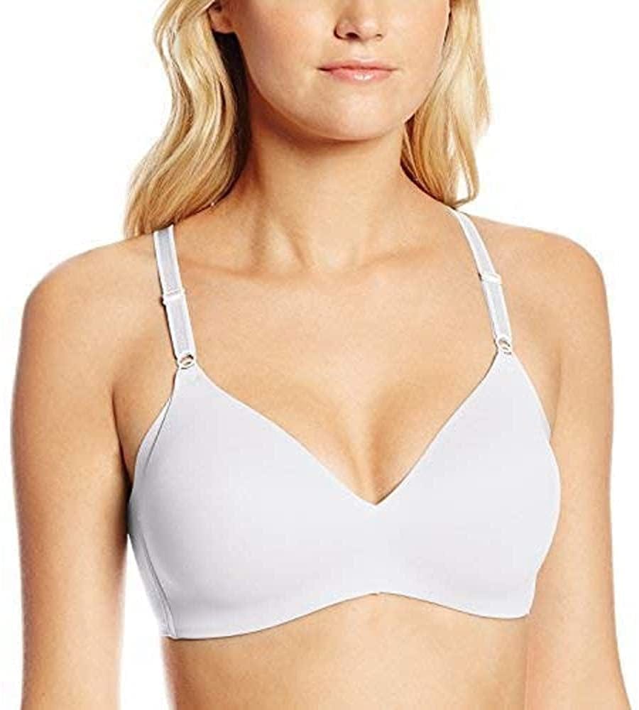 Warner'S Women'S No Side Effects Underarm-Smoothing Comfort Wireless Lightly Lined T-Shirt Bra 1056 White / 34C