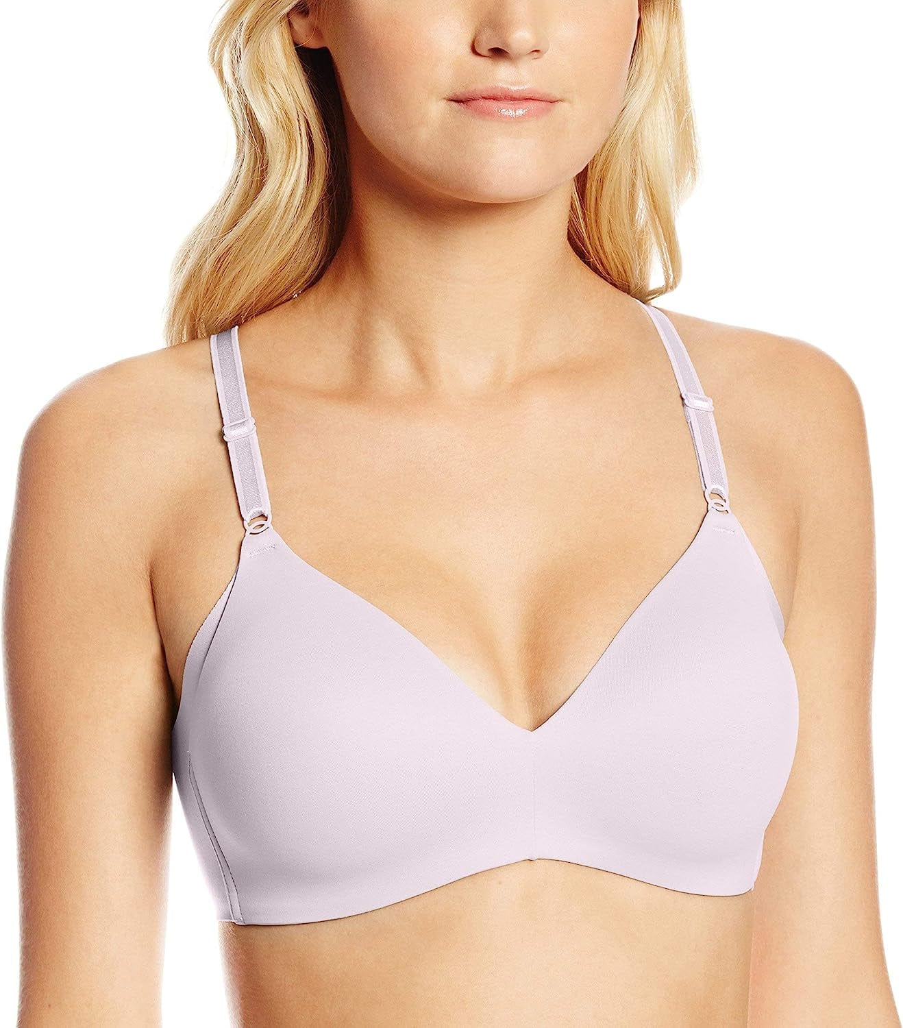 Warner'S Women'S No Side Effects Underarm-Smoothing Comfort Wireless Lightly Lined T-Shirt Bra 1056 Pale Pink / 40C