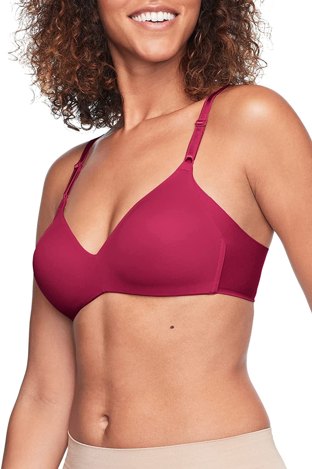 Warner'S Women'S No Side Effects Underarm-Smoothing Comfort Wireless Lightly Lined T-Shirt Bra 1056 Summer Berry / 40B