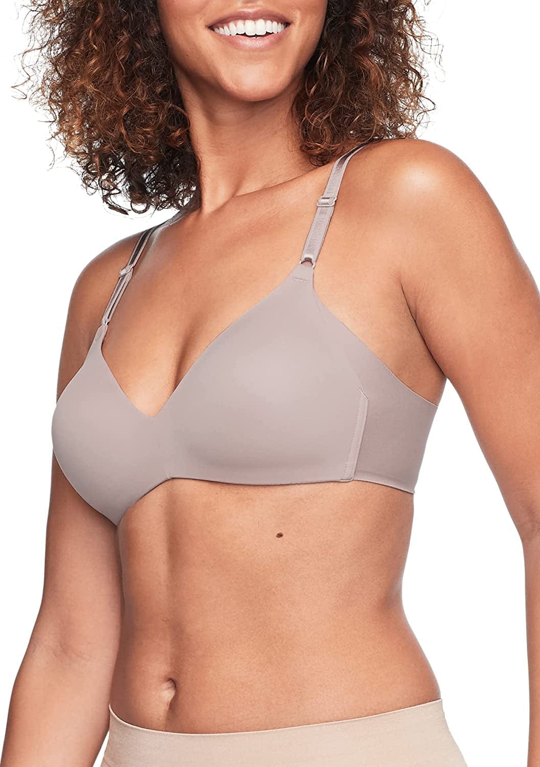 Warner'S Women'S No Side Effects Underarm-Smoothing Comfort Wireless Lightly Lined T-Shirt Bra 1056 Mink / 38B