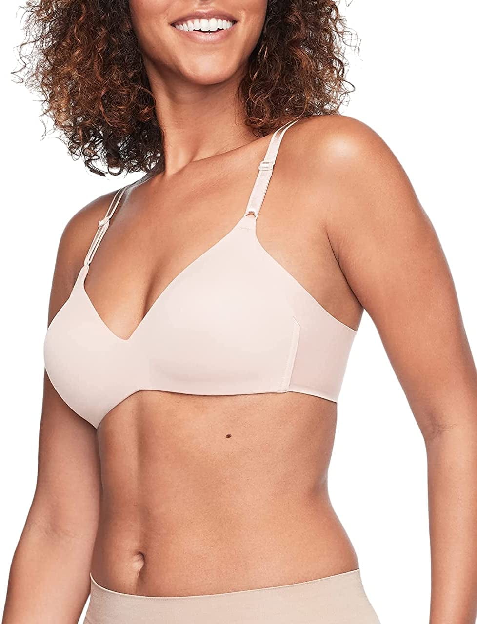 Warner'S Women'S No Side Effects Underarm-Smoothing Comfort Wireless Lightly Lined T-Shirt Bra 1056 Rosewater / 34A