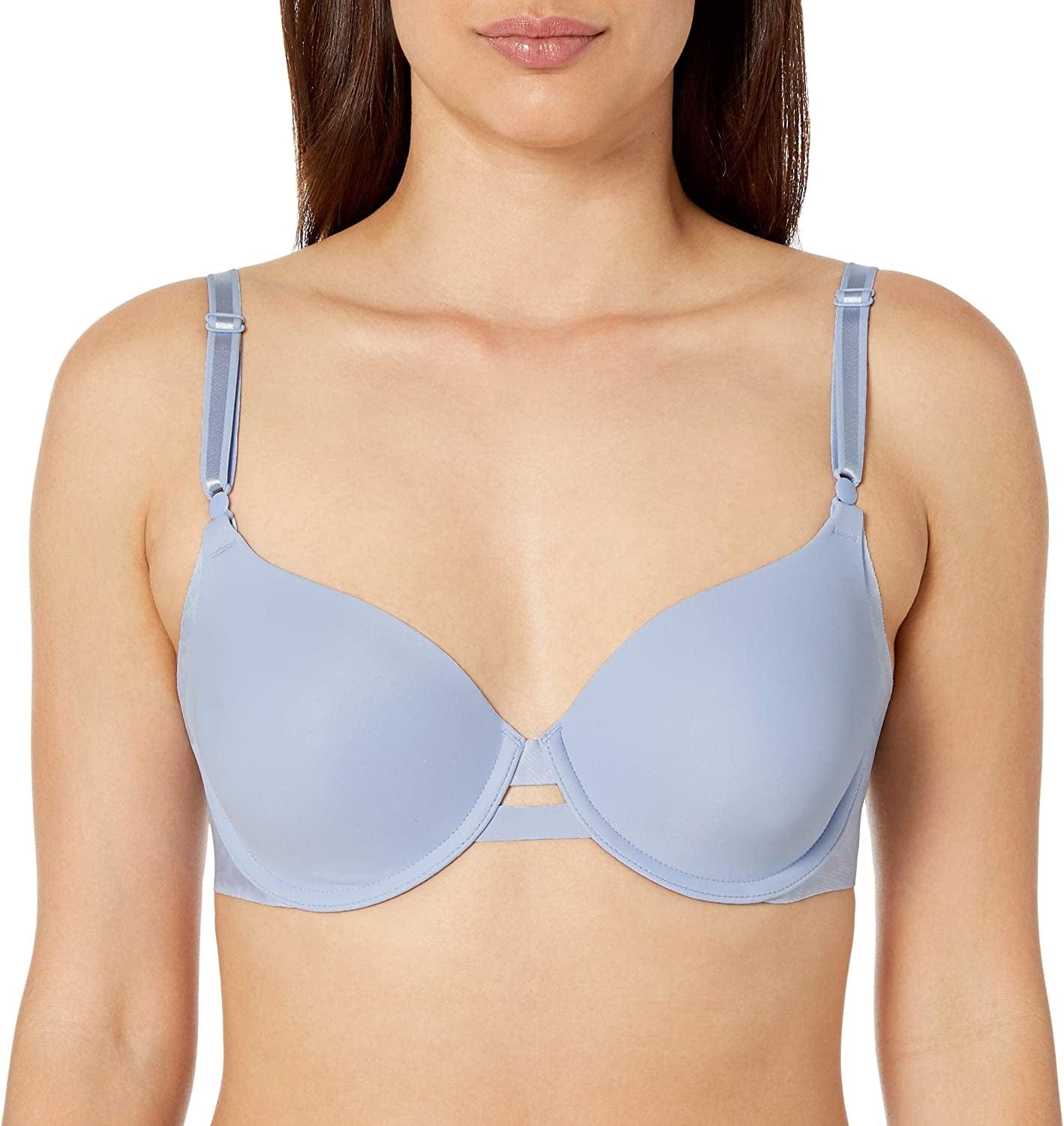 Warner'S Women'S No Side Effects Underwire Contour Bra Inspired Blue Inverse Animal / 40C