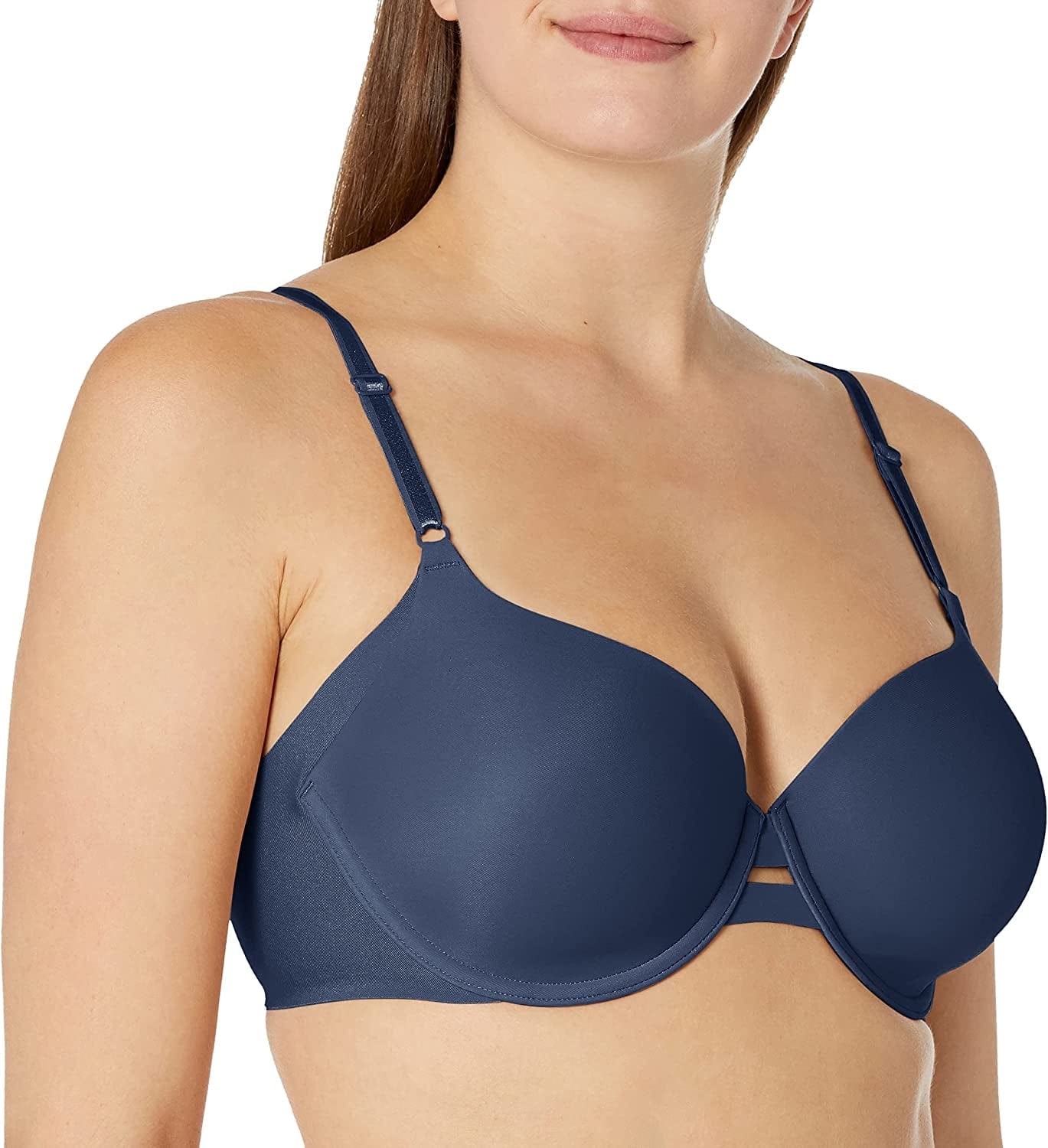 Warner'S Women'S plus Size Simply Perfect Underarm-Smoothing Comfort Underwire Lightly Lined T-Shirt Bra Ta4356 Button Blue / 38DD