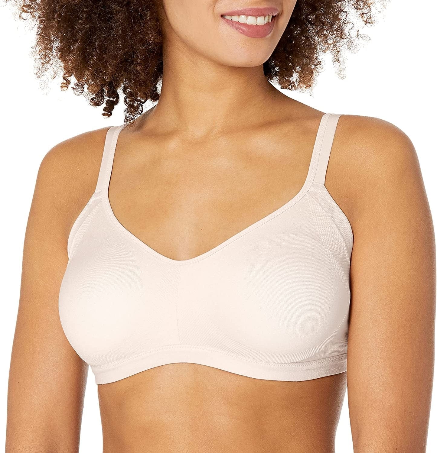 Warner'S Womens Simply Perfect Underarm Smoothing with Seamless Stretch Wireless Lightly Lined Comfort Bra Rm3911T Rosewater / X-Large