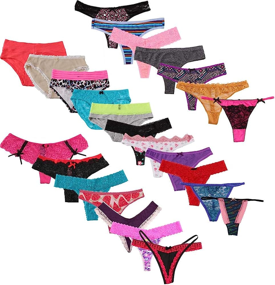 WDX G String Panties for Women 20 Pack Sexy Womens Thongs Underwear Variety Pack Cheeky L Multicolor