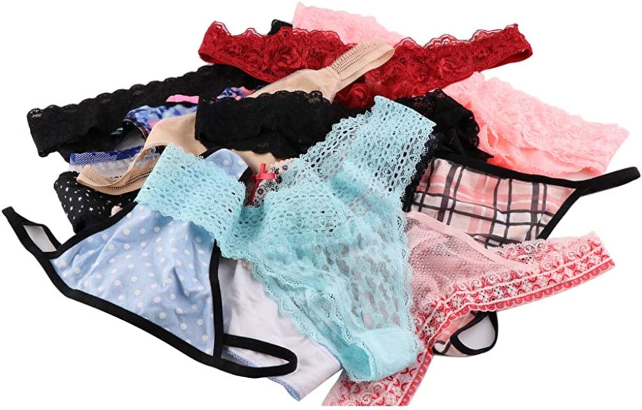 WDX Thong 20 Pack Underwear Women G String Thongs for Women Sexy Panties Variety Pack Cheeky (S) Multicolor