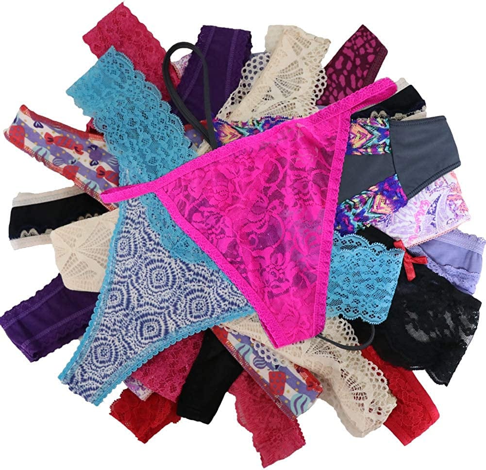 WDX Variety Panties G String Thongs for Women Sexy Womens Underwear Cheeky Tangas (10 Pack) 10pcs / X-Large