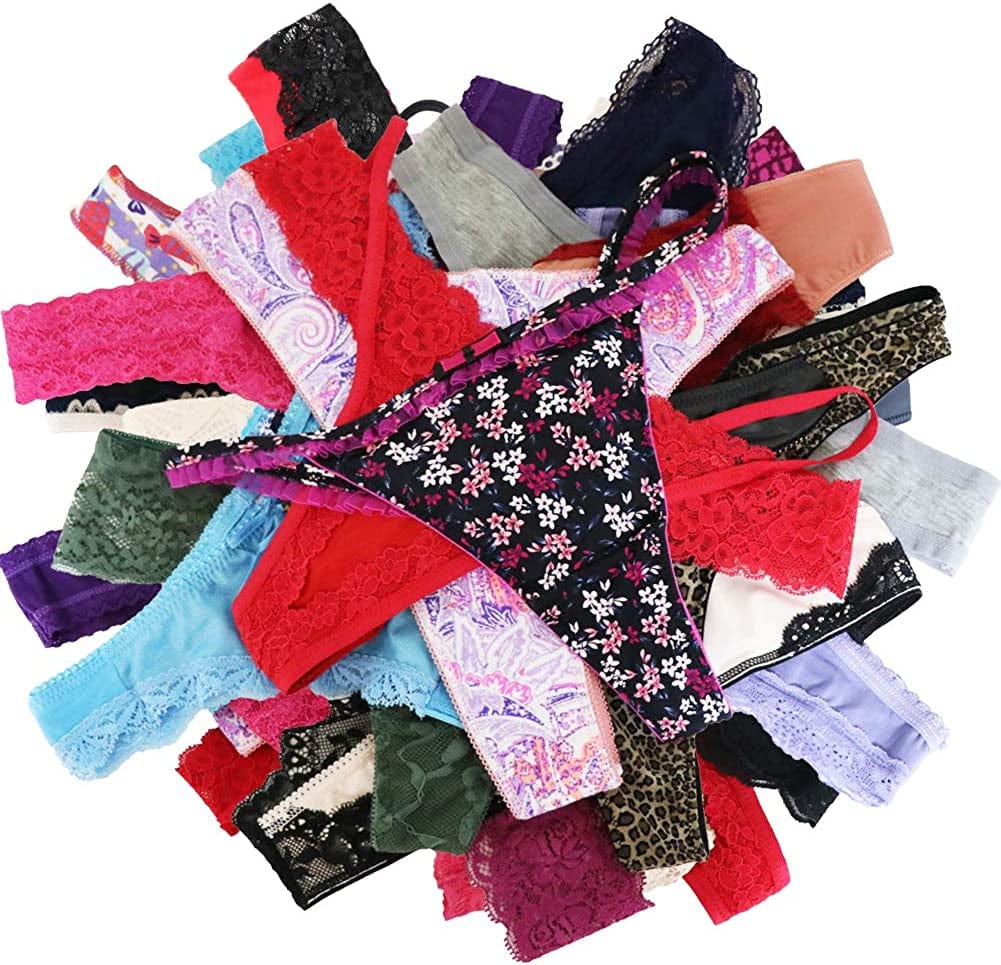 WDX Womens Thong Underwear Pack 20 G String Panties Sexy Cheeky Panty Variety Pack 20pcs / X-Large