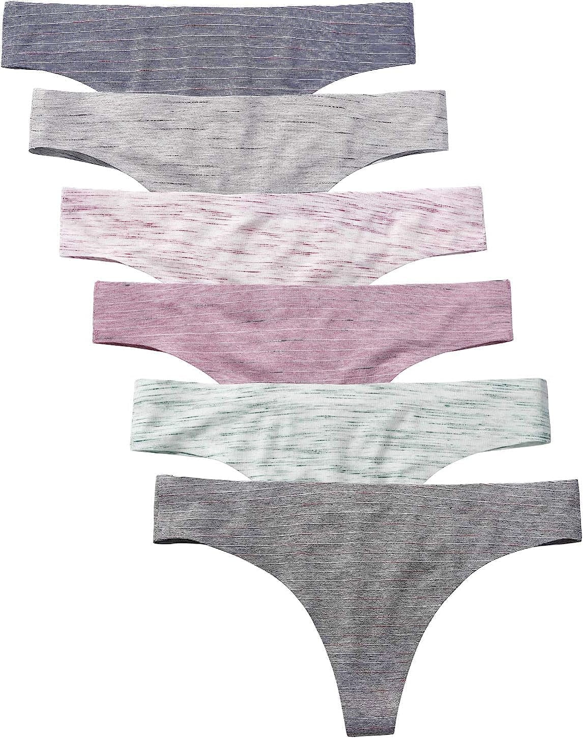 Wealurre Women'S Cotton Thong Breathable Panties Low Rise Underwear Stripe 2 / Small