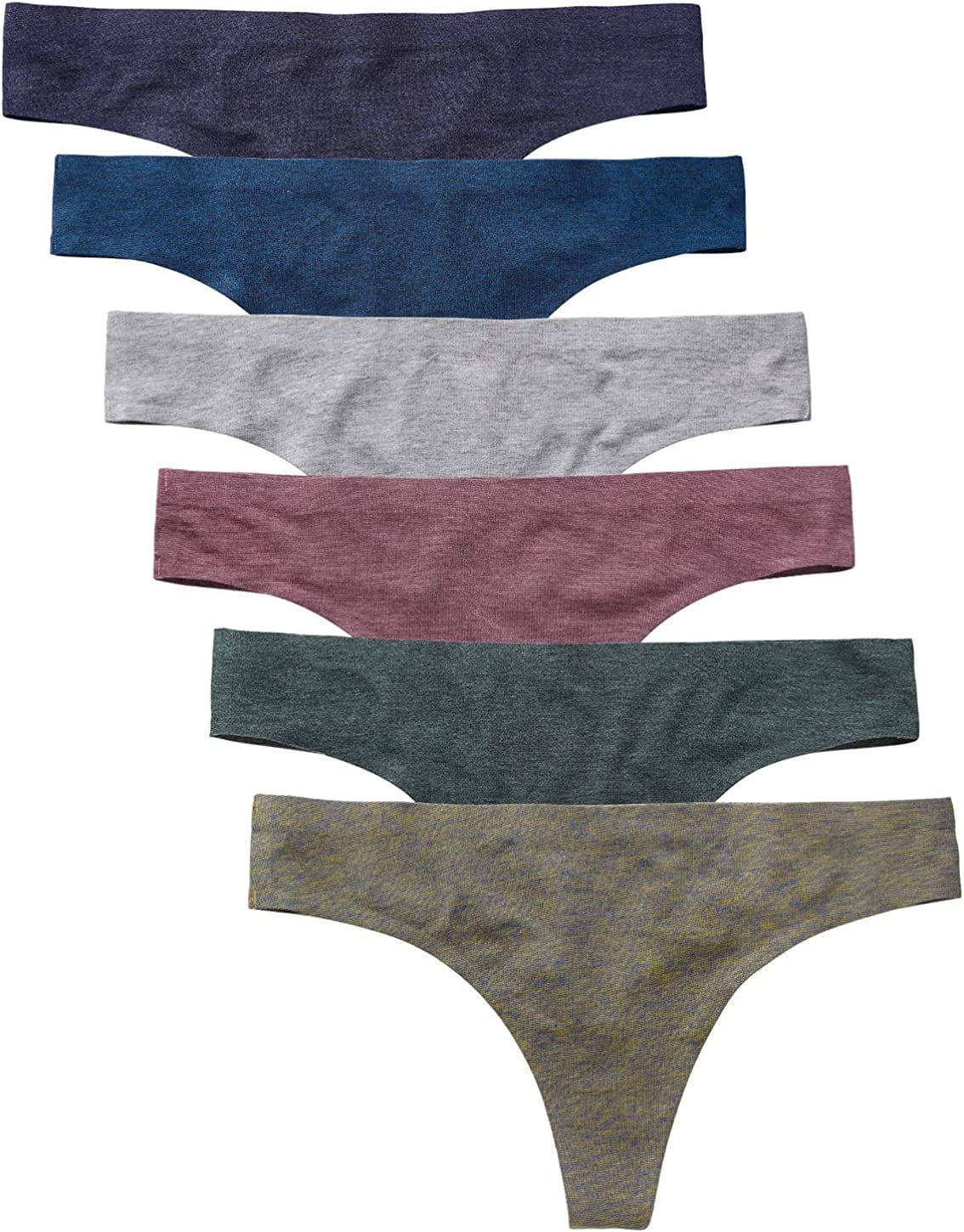 Wealurre Women'S Cotton Thong Breathable Panties Low Rise Underwear Blue Gold / Medium