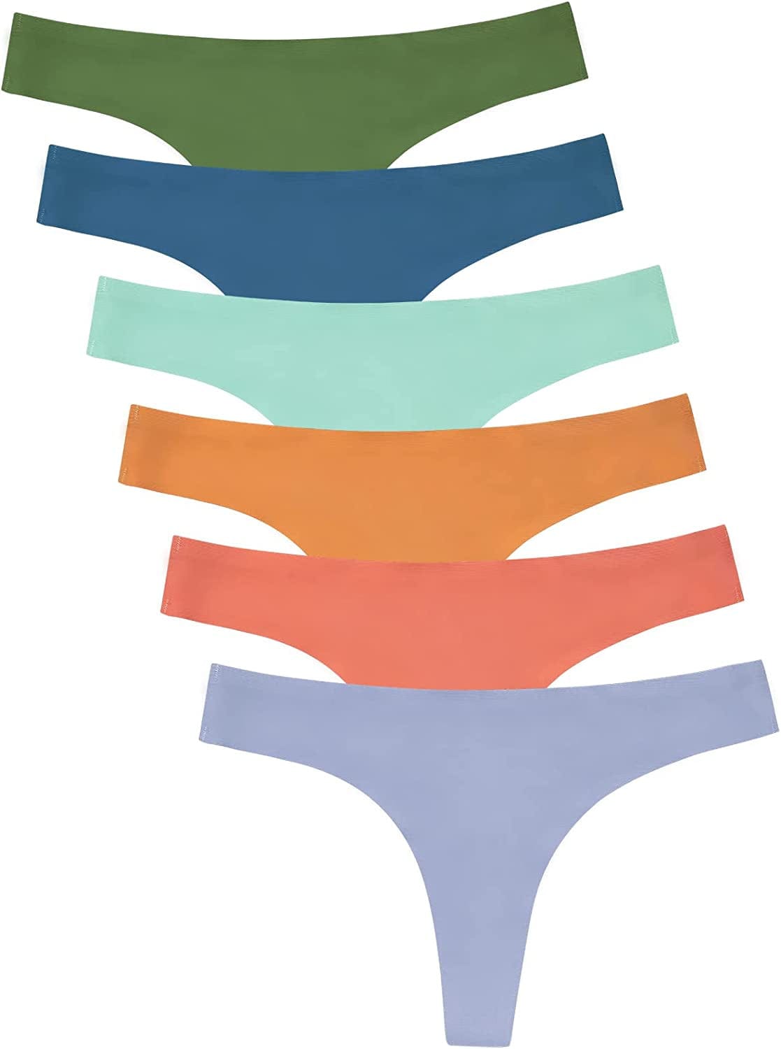 Wealurre Women'S Microfiber Low Rise No Show Thong Pantie Dg/Wg/Lg/Y/Db/Y / Small