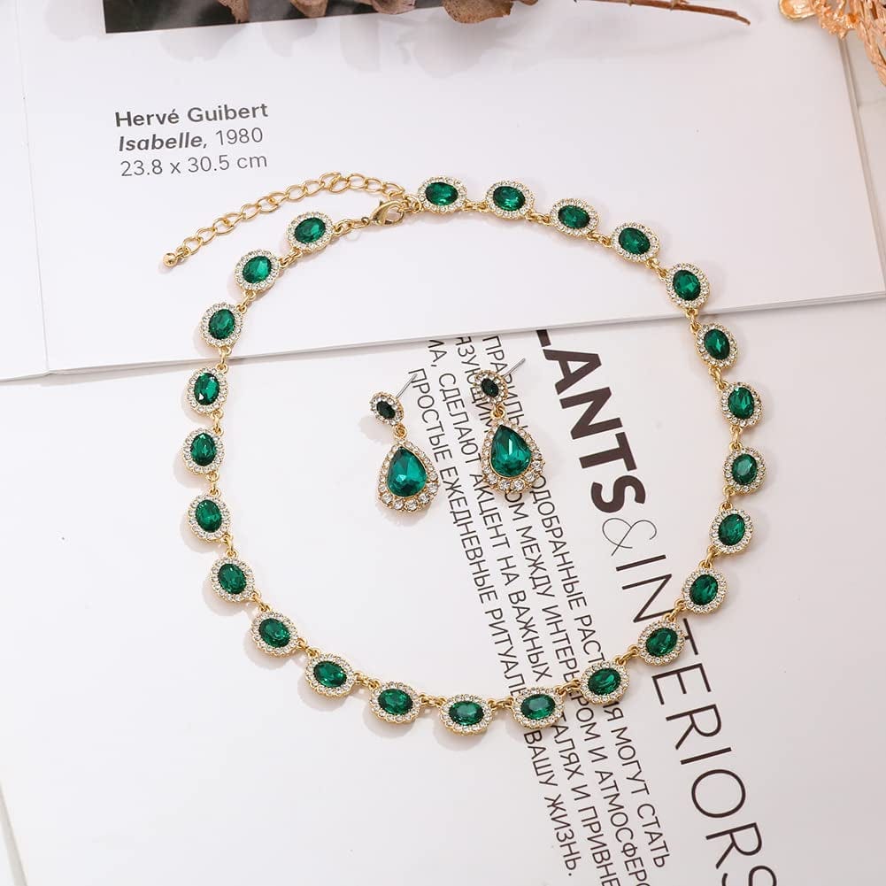 Wedding Jewelry Set for Women Bridal Necklace and Earrings for Bridemaids Costume Jewelry Set for Women Bridal Jewelry Set for Wedding Prom Jewelry Set