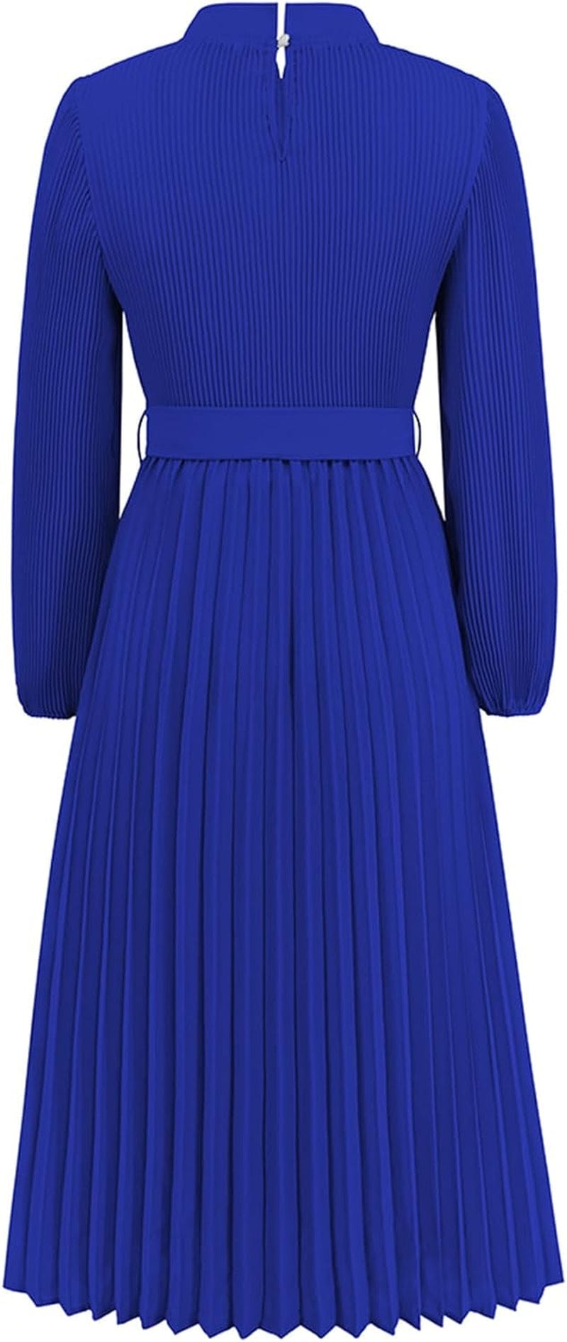 Wellwits Women'S Sleeved Mandarin Collar Pleated Cocktail Formal Long Dress
