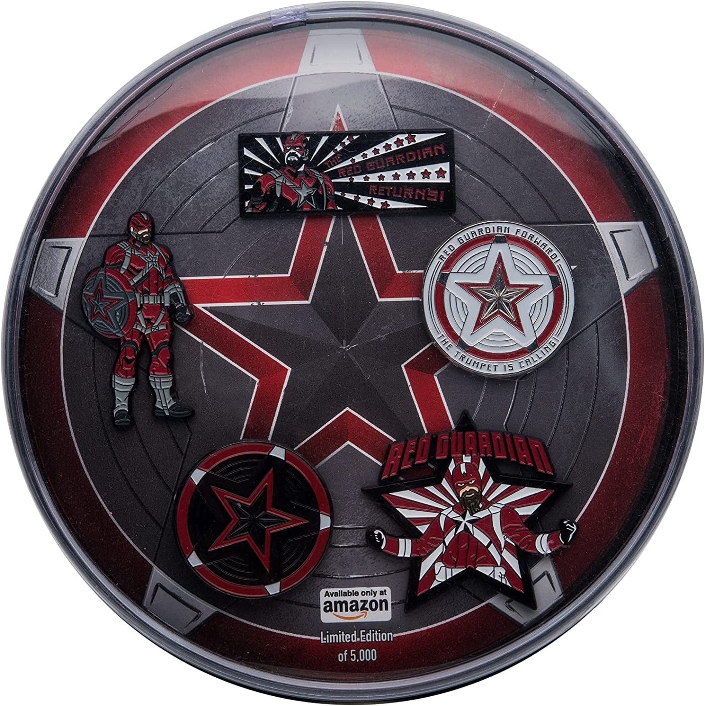Werewolf Captain America Black Nickel Plate Finish Metal-Based with Enamel 5 Lapel Pin Set. Comes in an Officially Licensed Spinning 16Cm Circular Window Box. ( Exclusive). The Guardian