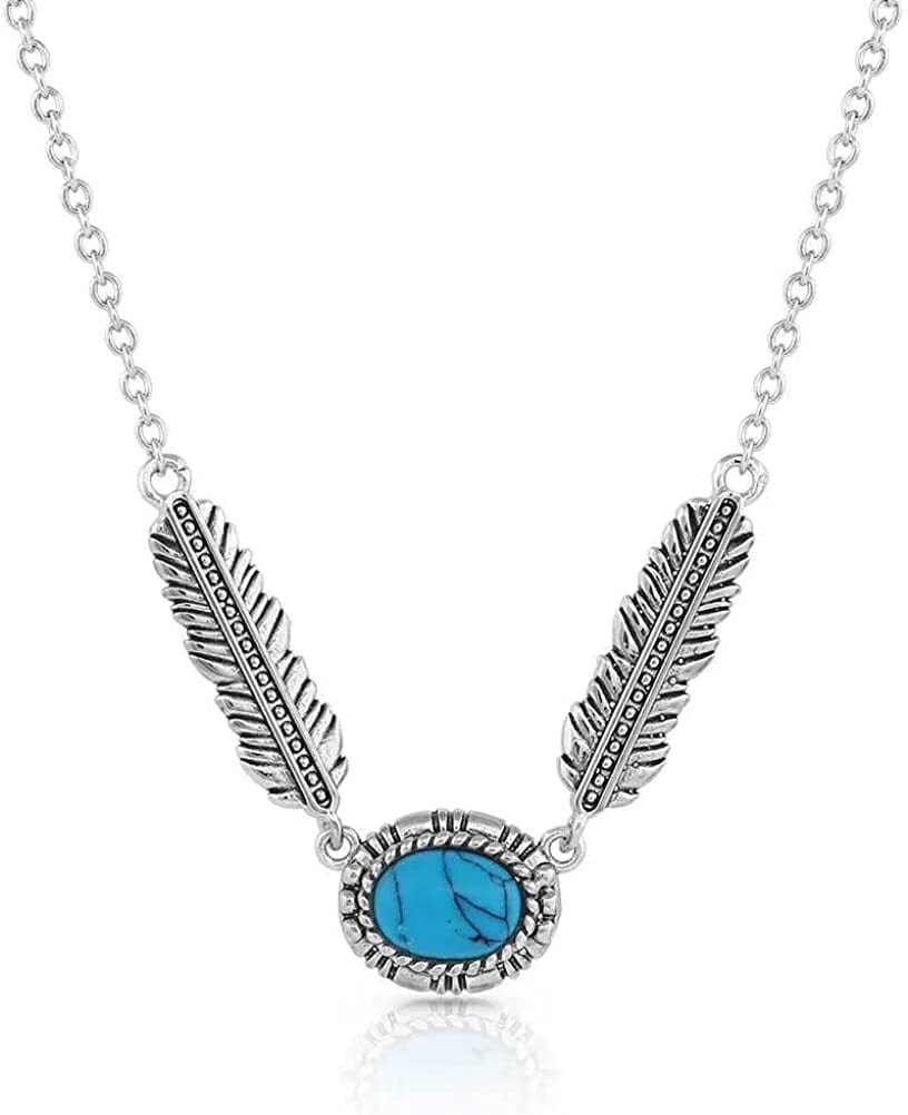 Western Lifestyle Feather Necklace From the Ground Up Turquoise