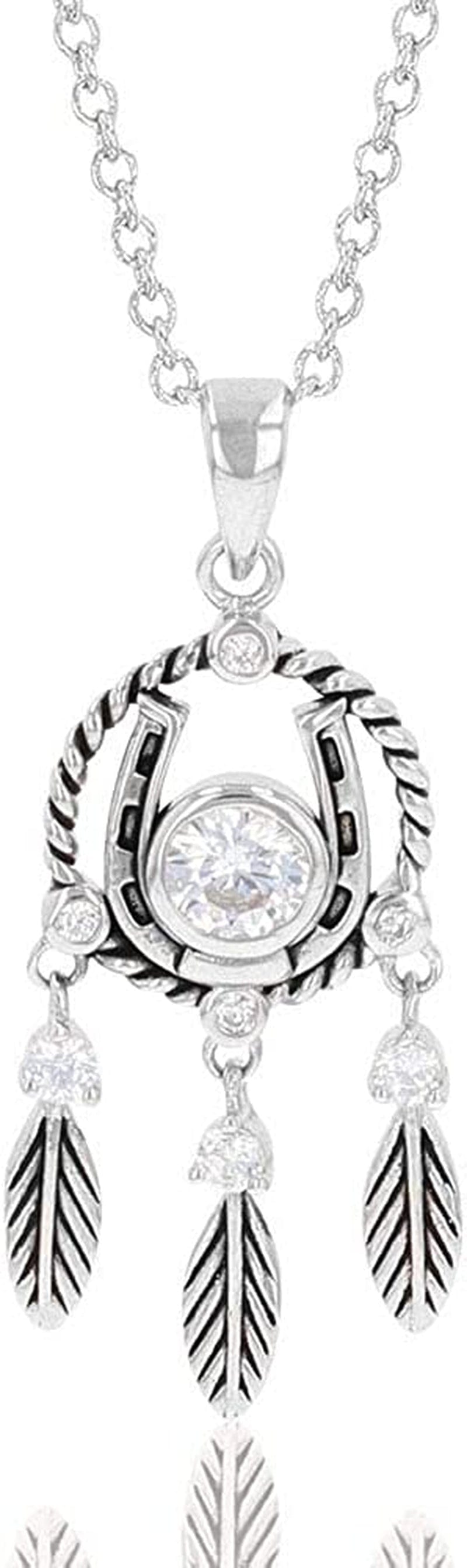 Western Lifestyle Feather Necklace Horseshoe Dreams