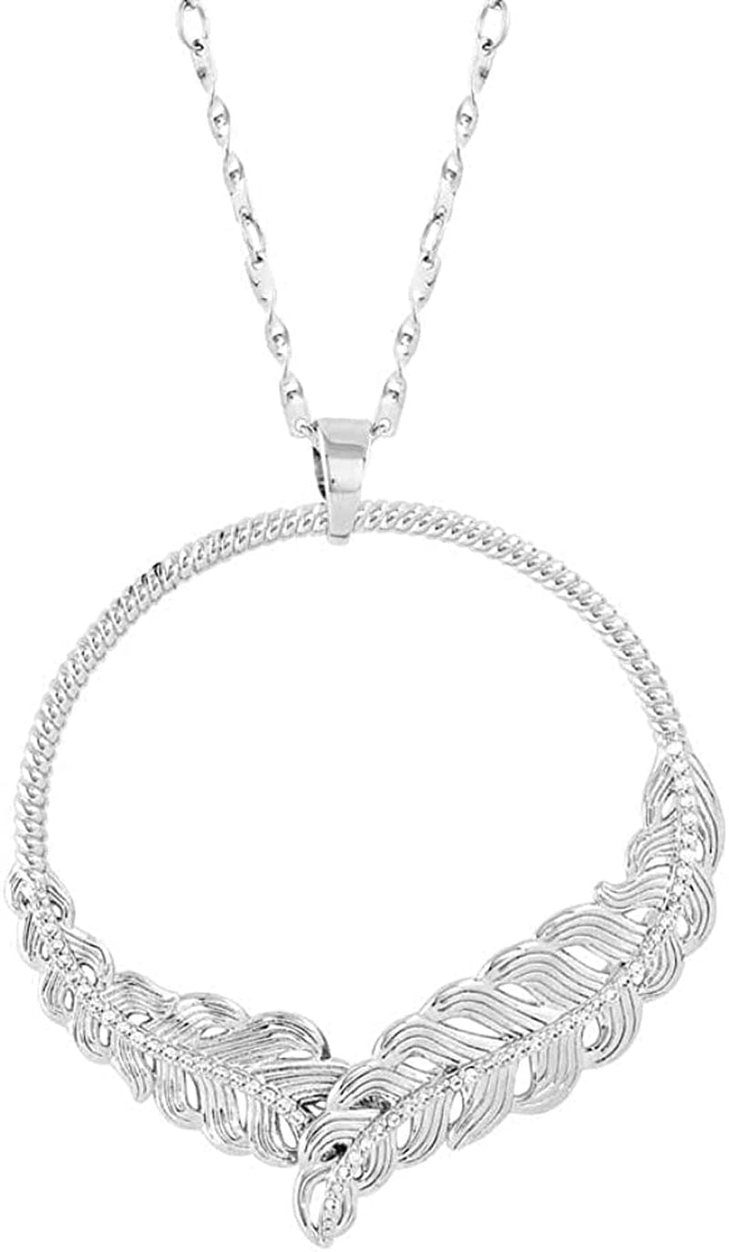 Western Lifestyle Feather Necklace Wrapped In Passion Silver Feather