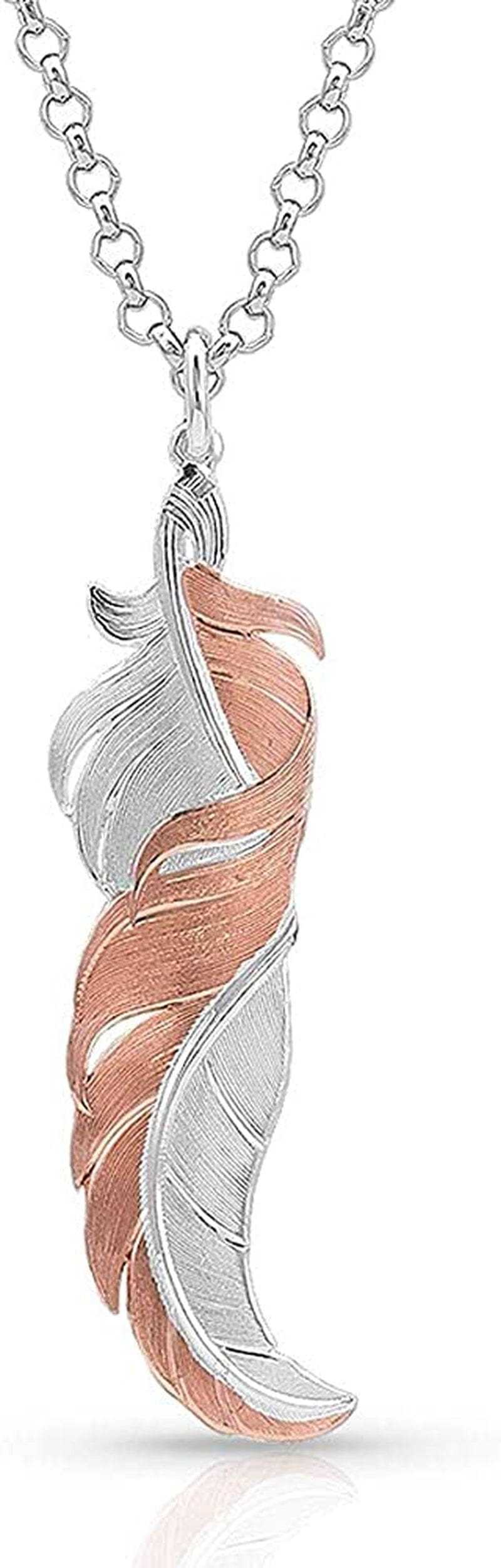 Western Lifestyle Feather Necklace Twisted Rose