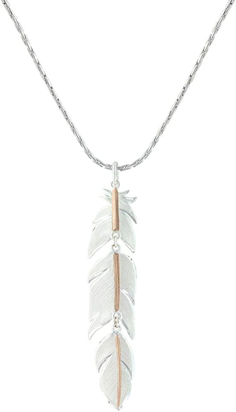 Western Lifestyle Feather Necklace Rose Gold Plume