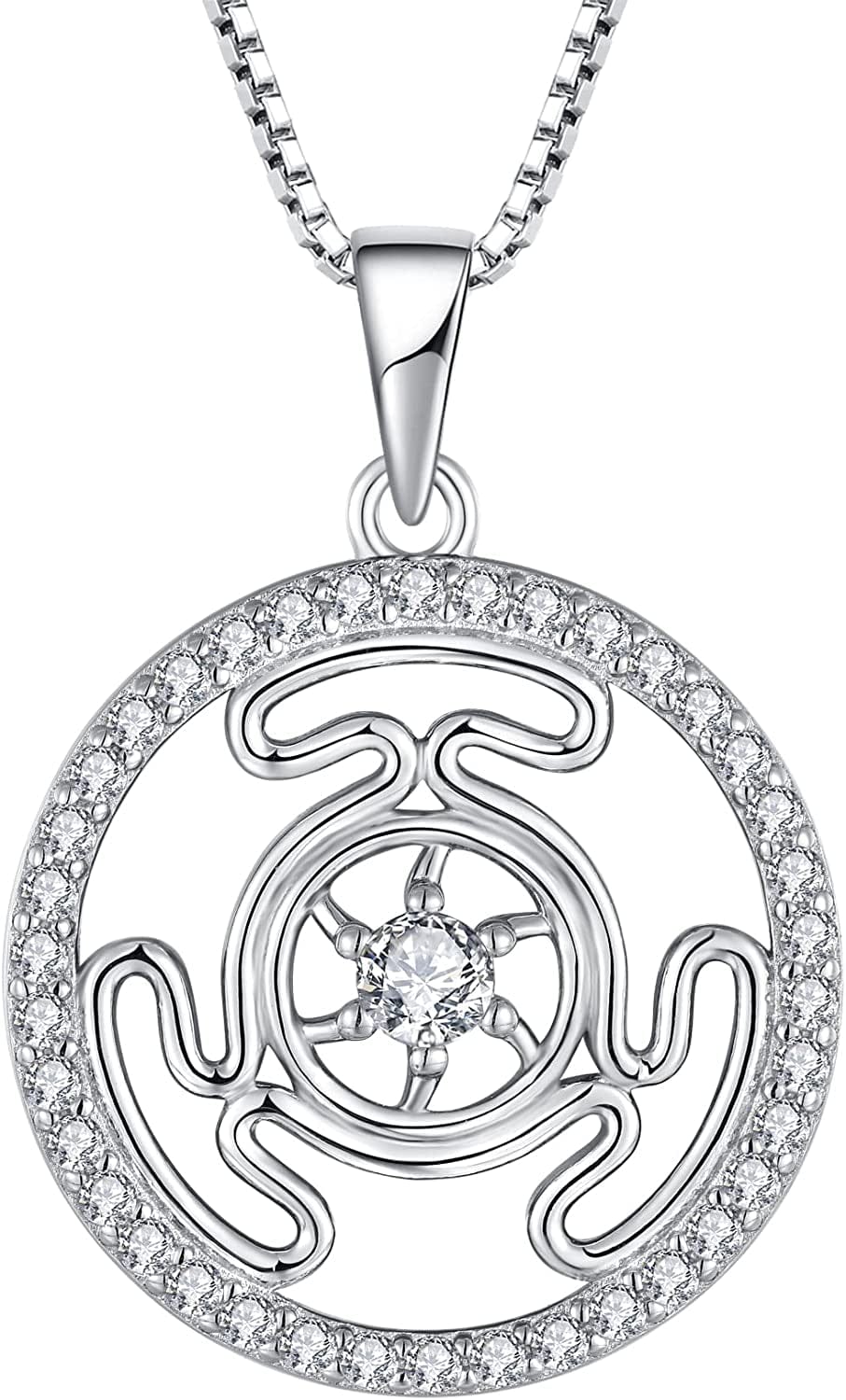 Wheel of Hecate Necklace S925 Silver Wiccan Pagan Goddess Necklace Literary Jewelry Wheel of Hecate Pendant