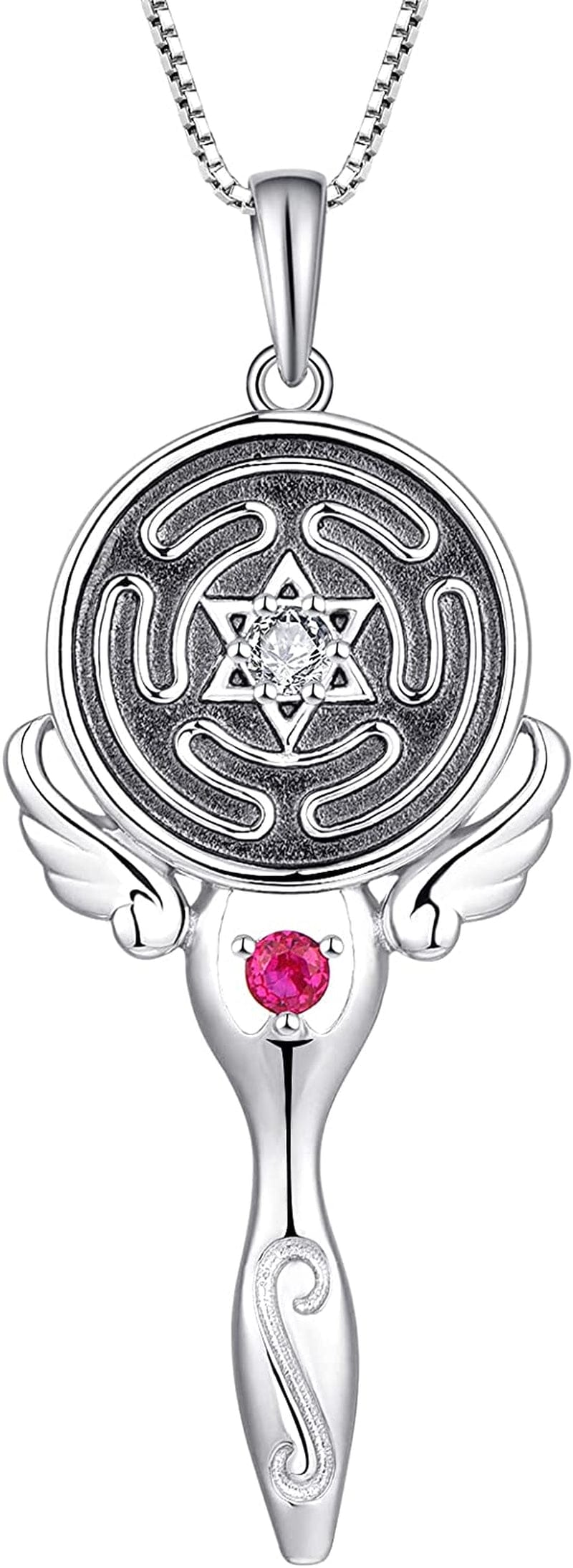 Wheel of Hecate Necklace S925 Silver Wiccan Pagan Goddess Necklace Literary Jewelry Spiral Goddess Pendant