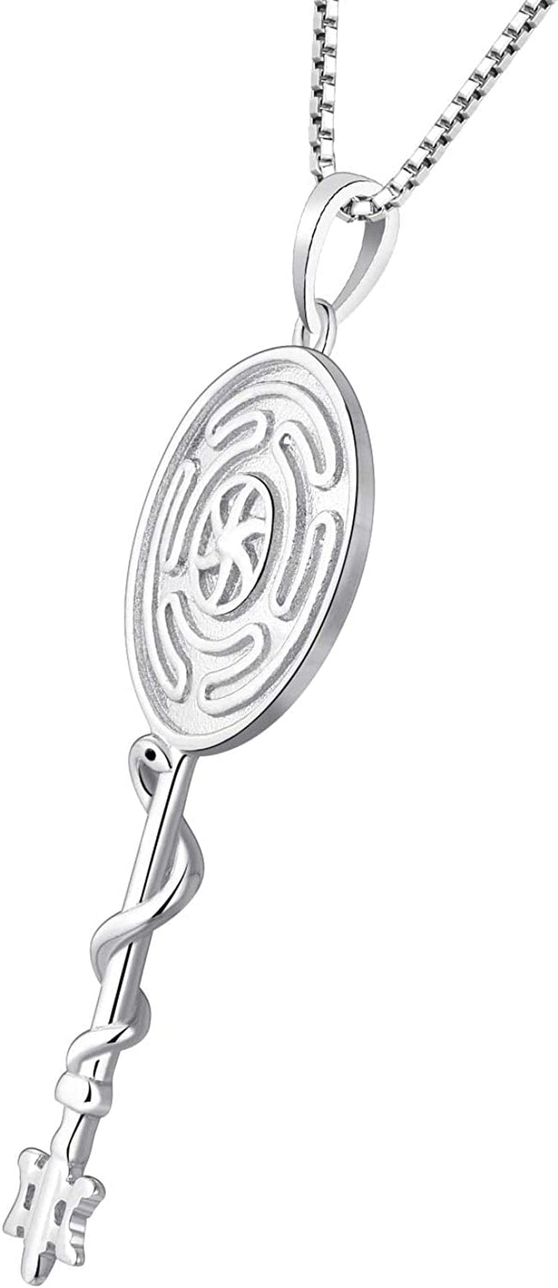 Wheel of Hecate Necklace S925 Silver Wiccan Pagan Goddess Necklace Literary Jewelry